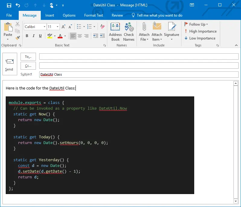 Outlook-dark theme